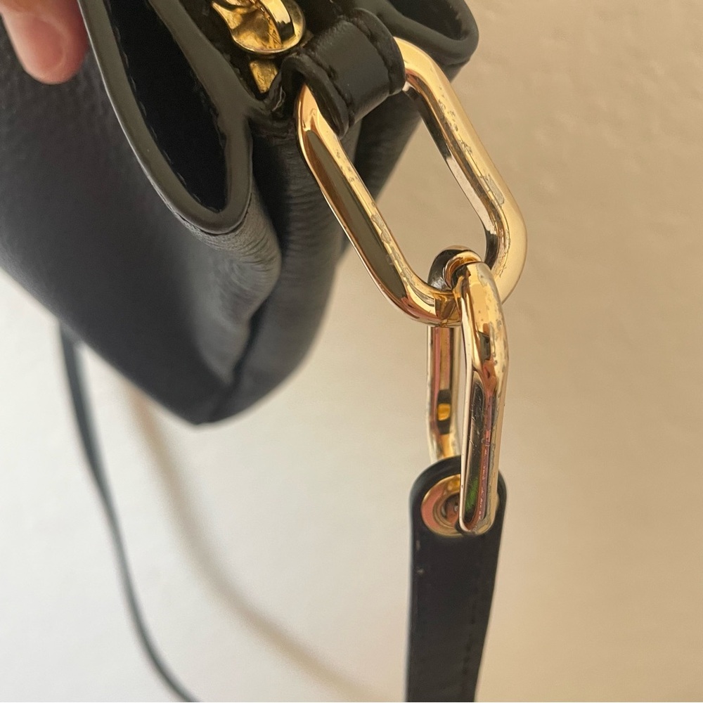 Michael Kors Black Leather Crossbody Bag with Gold Hardware - Picture 9 of 10